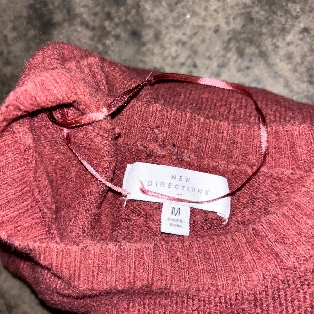 New Directions Sweater Womens Medium Maroon Long Sleeve Side Button Pullover - Picture 10 of 10